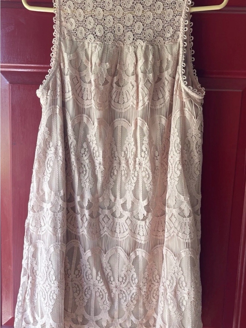 Sleeveless Lace Midi Dress in Blush - Elegant Feminine Style